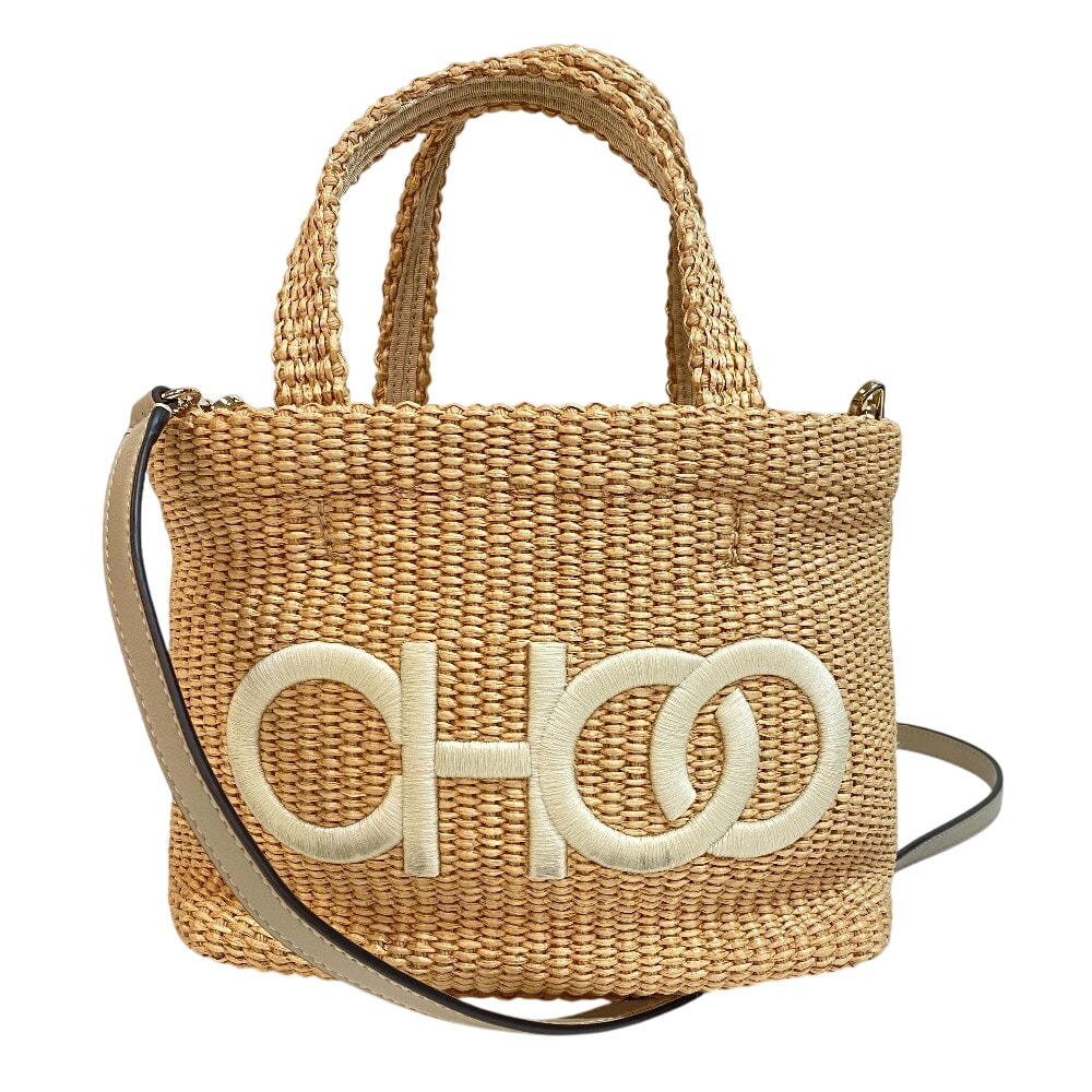 ジミーチュウ JIMMY CHOO トートバッグ ロゴ ２WAYカゴビーチ ベージュ