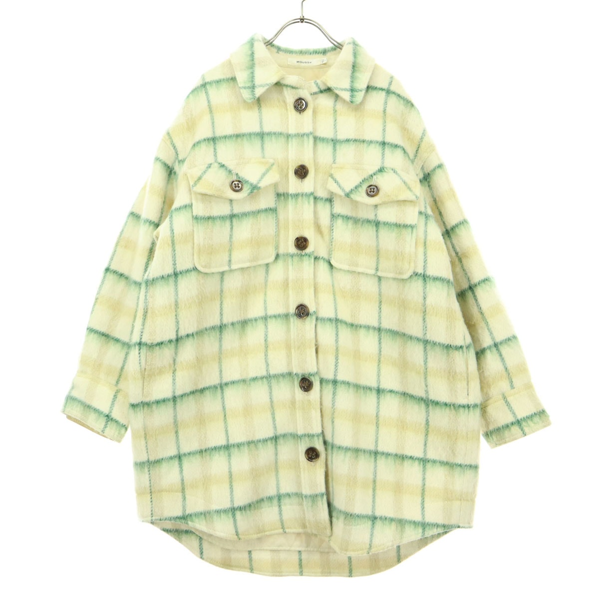 MOUSSY マウジー チェック柄 長袖 ジャケット F アイボリー系