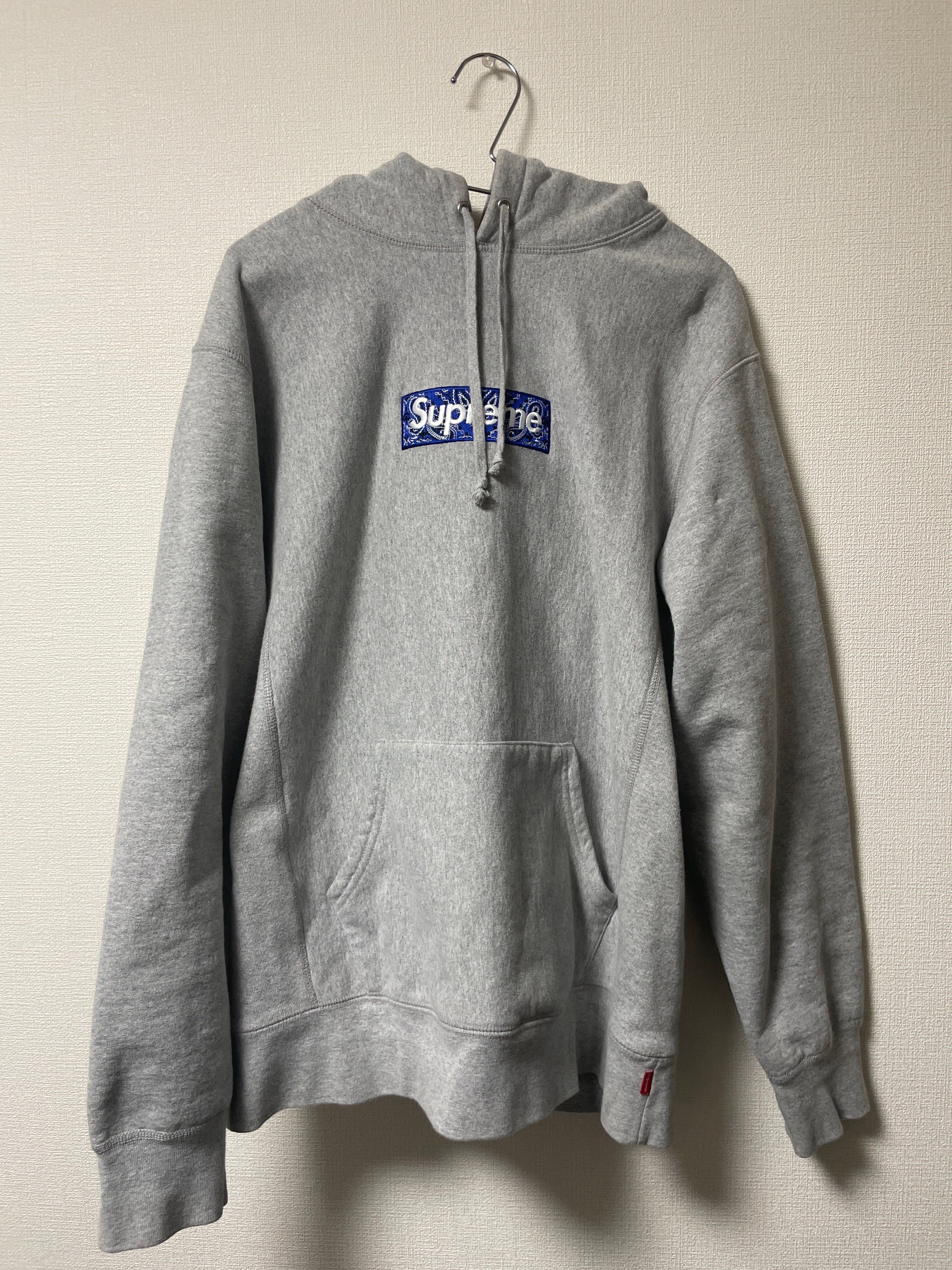 Supreme Bandana Box Logo Hooded Sweatshirt "Grey"