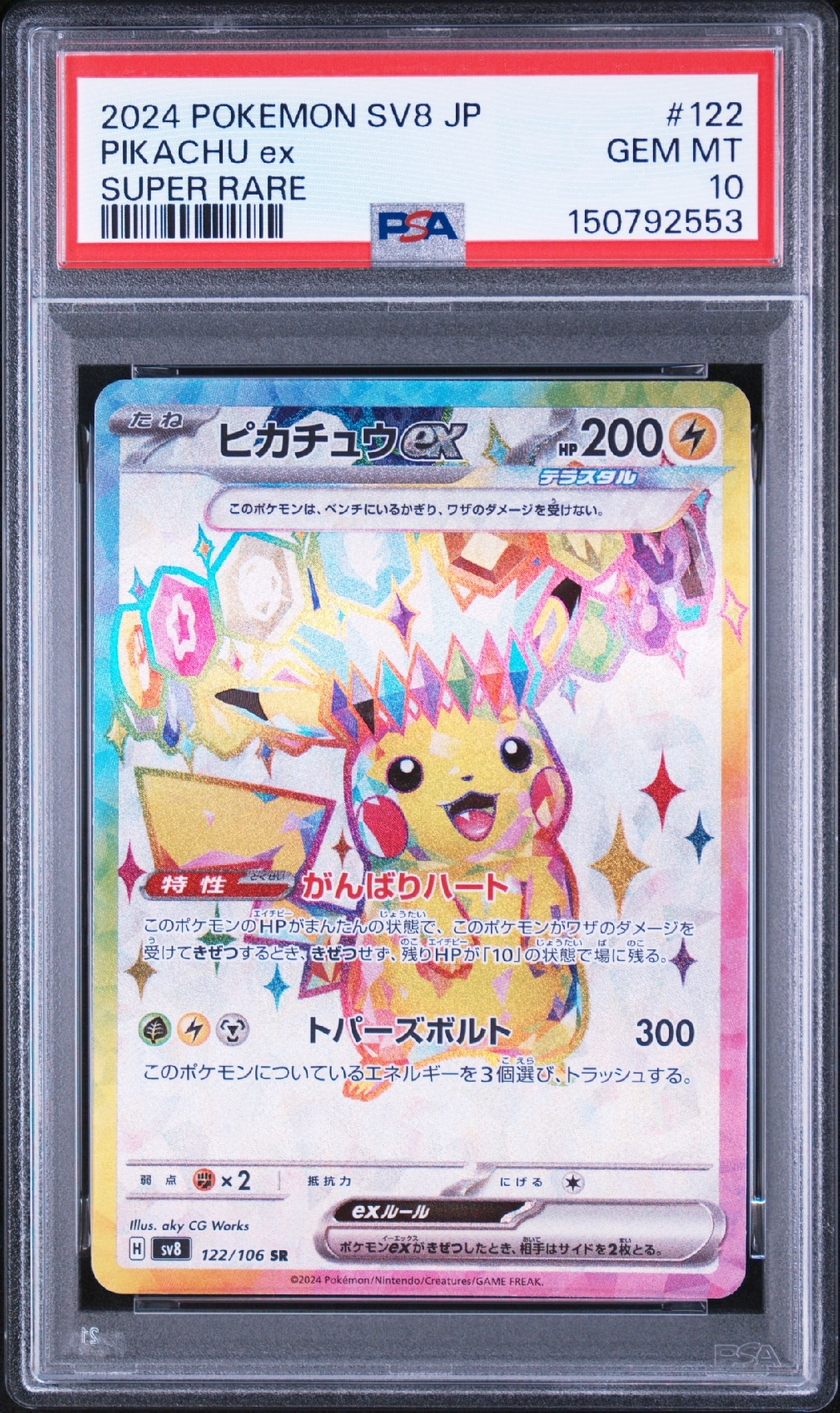 ピカチュウex SR [SV8 122/106](拡張パック「超電ブレイカー」)通販