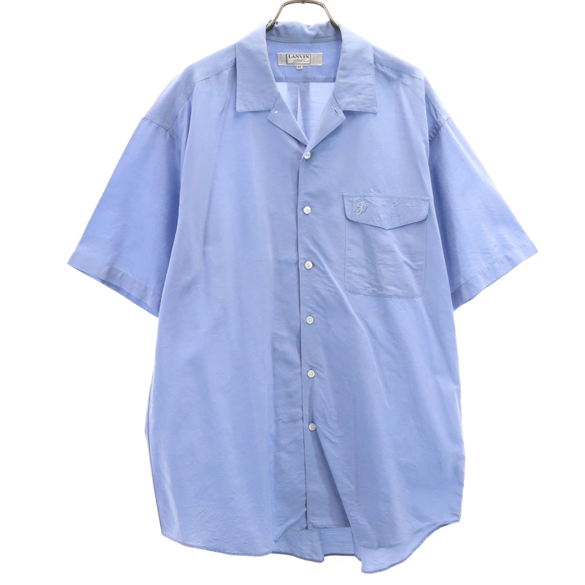 LANVIN STUDIO ランバンスタジオ 90s オールド 半袖 シャツ 50 ブルー