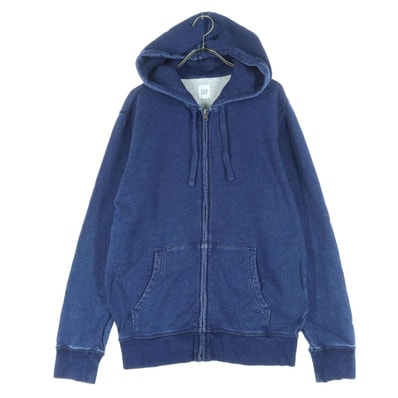 GAP ギャップ 長袖 デニム ジップパーカー XS ブルー