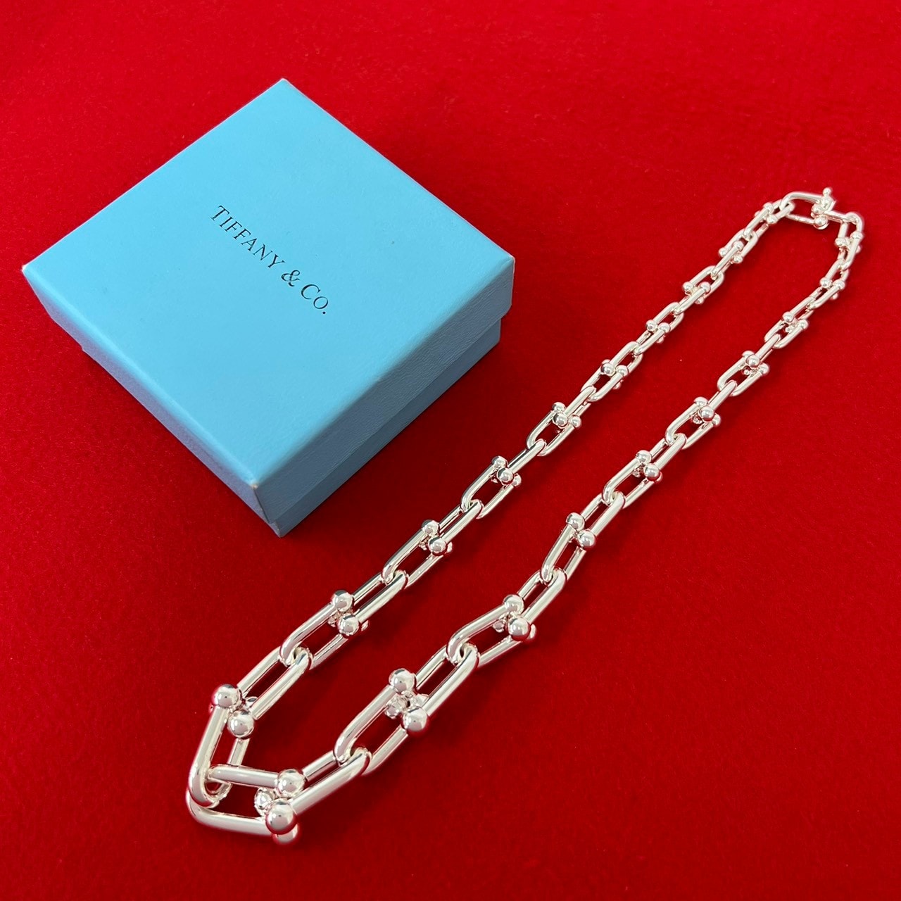 TIFFANY&Co. ティファニー ハードウェア グラジュエイテッド リンク ネックレス シルバー925 ネックレス シルバー
 50583