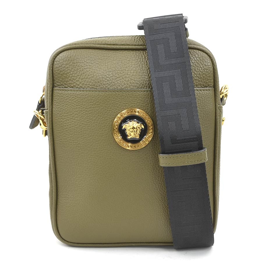 ヴェルサーチ VERSACE ショルダーバッグ レザー カーキ ユニセックス【中古】 h32225k