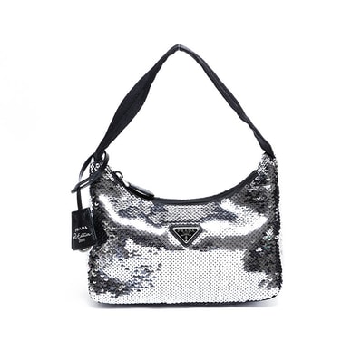 プラダ PRADA Re-Edition スパンコール ホーボー ナイロン ショルダーバッグ【中古】