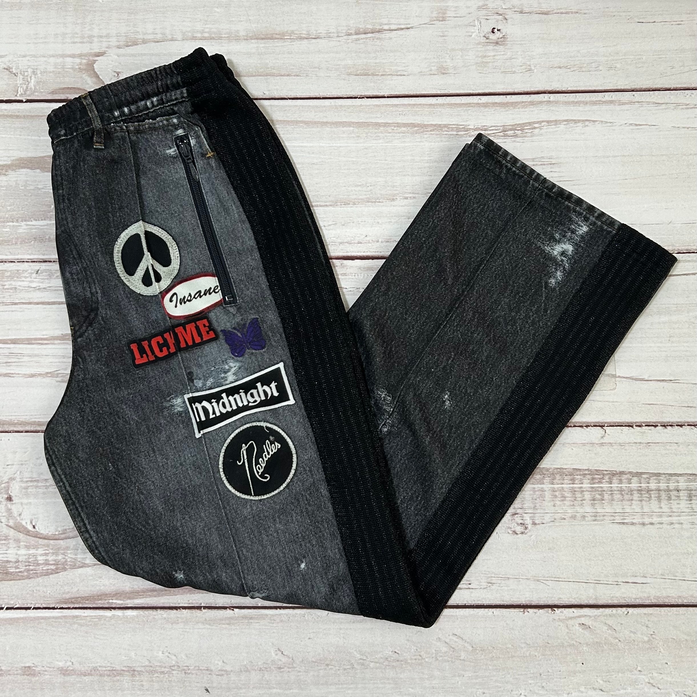 Needles x Midnight Studios Track Pant Poly Smooth / Trompe-L’Oeil / Lame "Black"