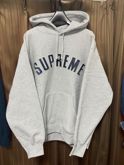 Supreme Pearl Logo Hooded Sweatshirt "Grey"