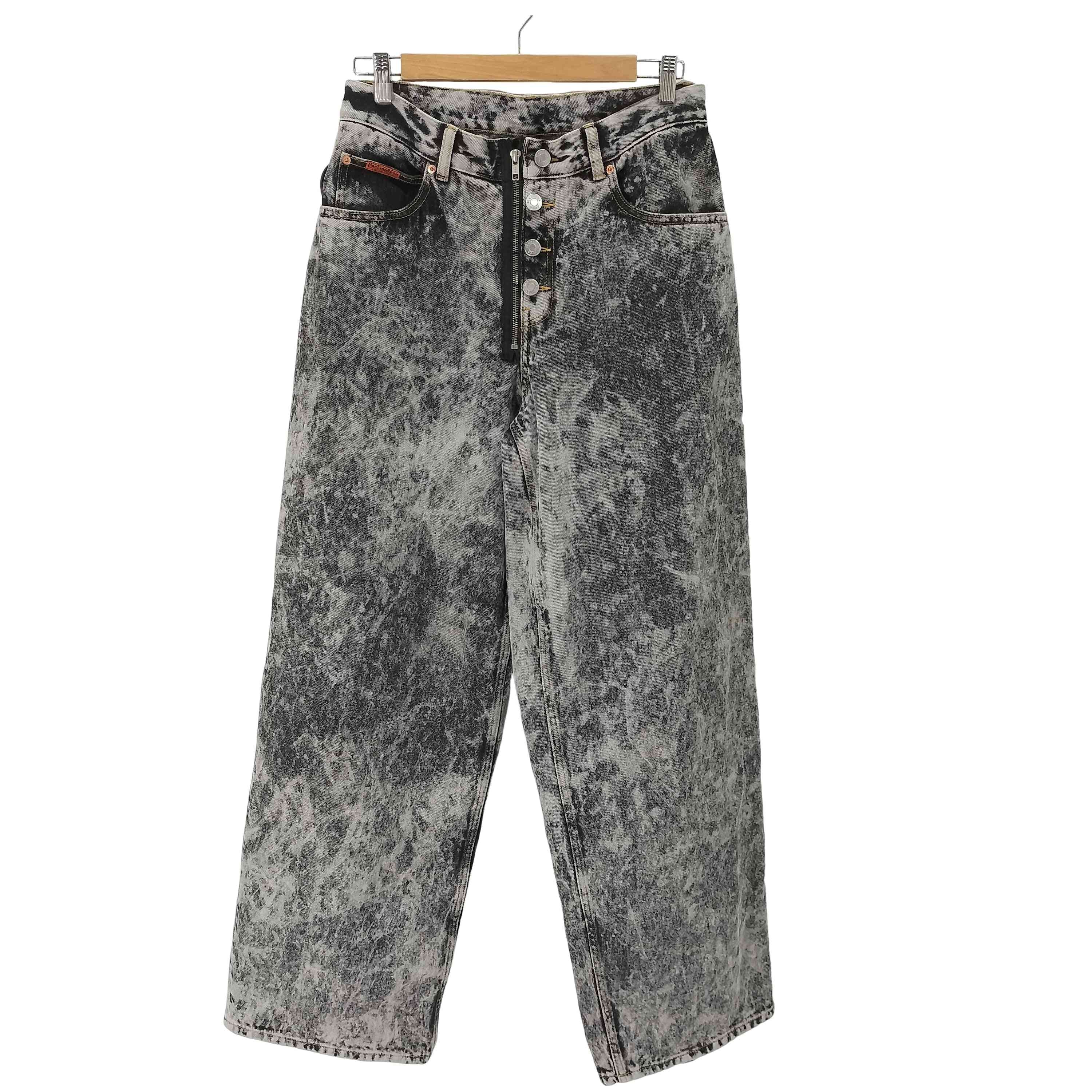ZIP HEM JEAN GREY ACID WASH グレー アシッドウォッシュ ジップフライ ジーンズ【1142098828254】