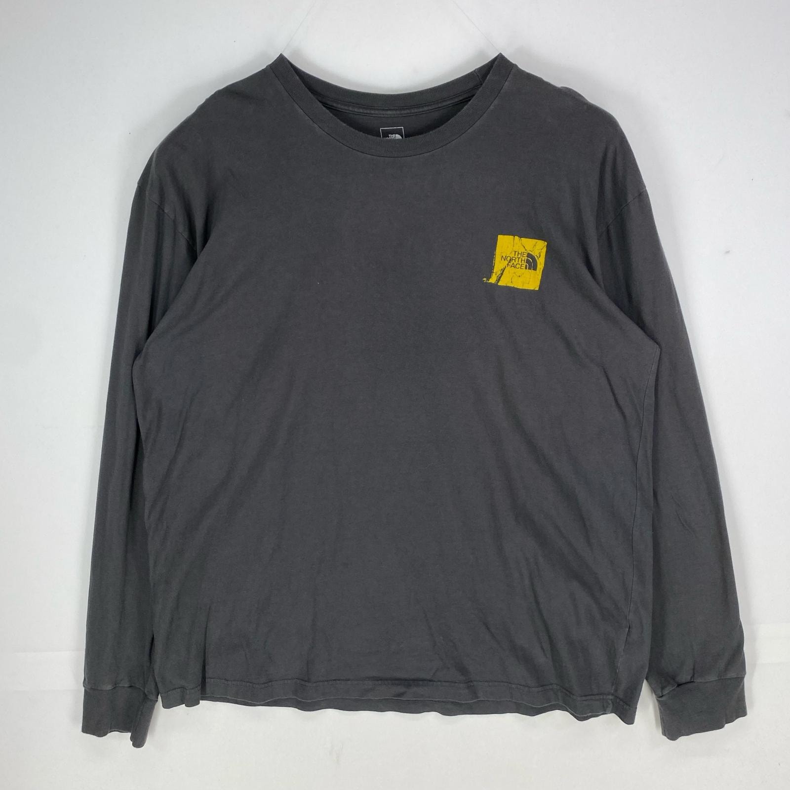 古着 ザ・ノースフェイス THE NORTH FACE 長袖Tシャツ ワンポイント ロングスリーブ XL グレー系 バックプリント メンズ