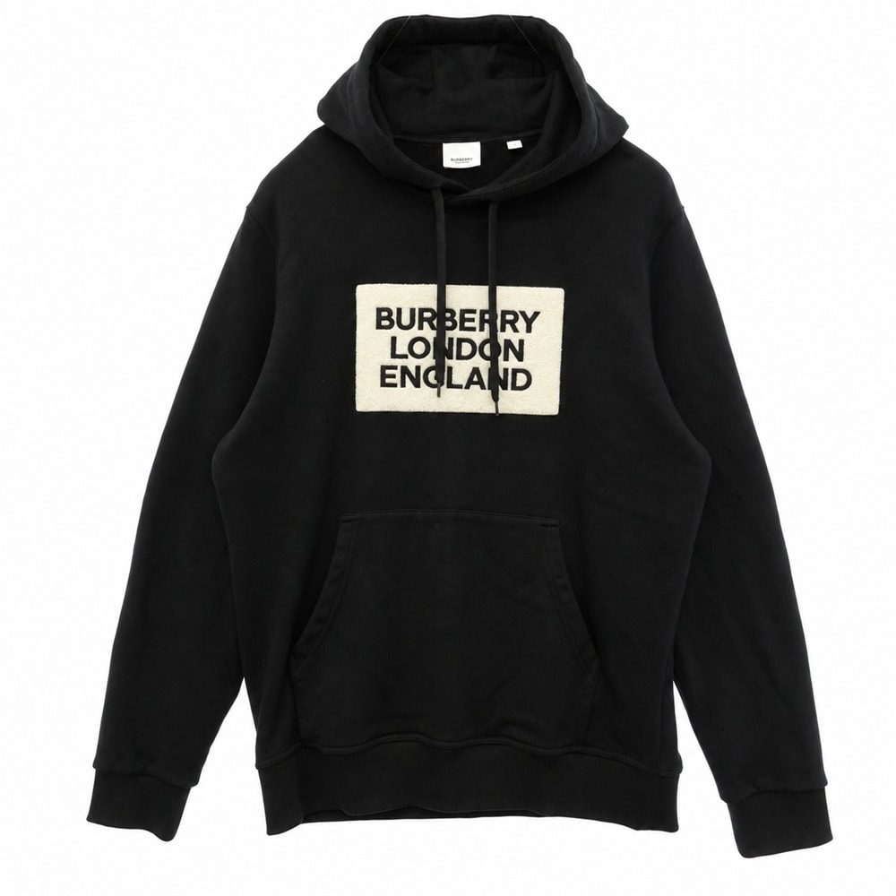 BURBERRY バーバリー 8021437 BOX LOGO PULLOVER HOODIE ボックスロゴ プルオーバー パーカー ブラック系 M【中古】