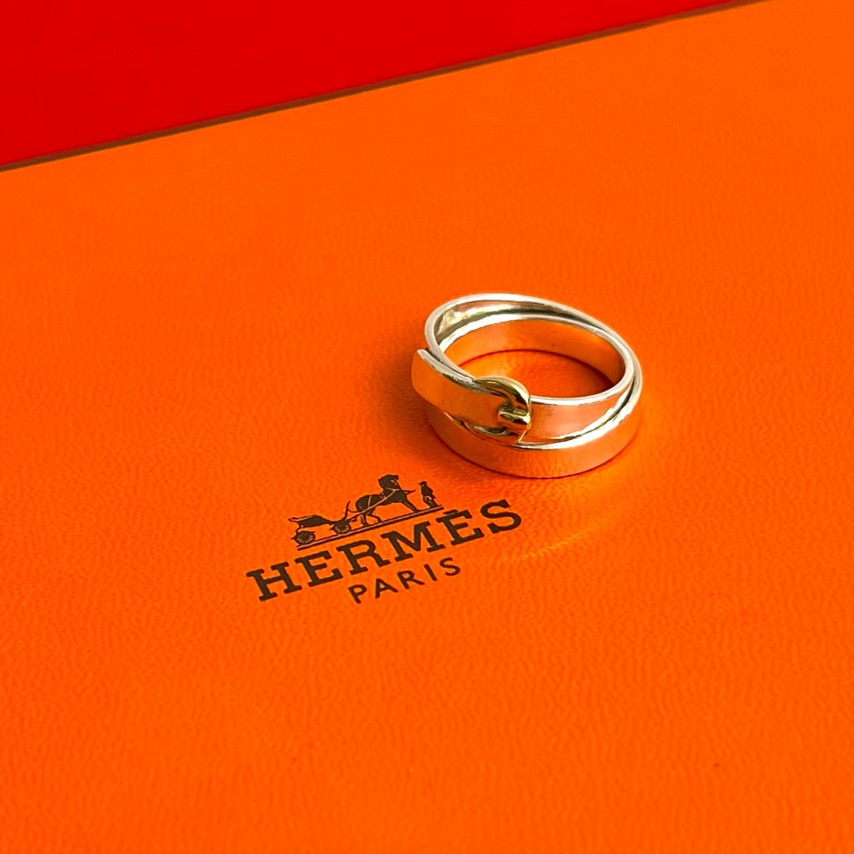 HERMES エルメス ダブル トゥール シルバー925 K18ゴールド リング・指輪 12号 シルバー
 86115