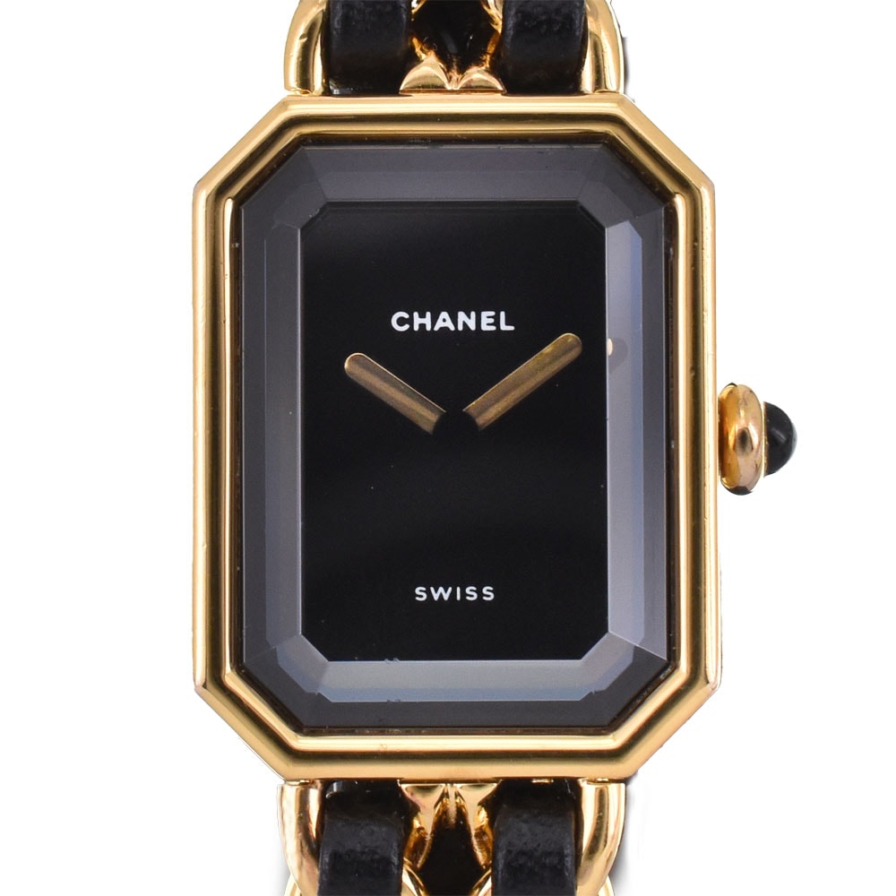 シャネル CHANEL H0001 プルミエール S GP/レザー クォーツ レディース 良品 H#143779