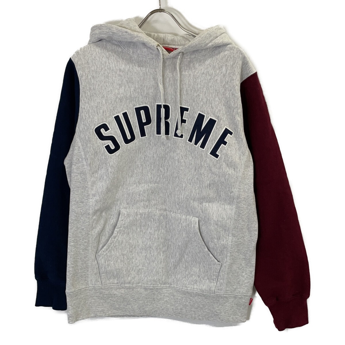 シュプリーム 16AW グレー アーチロゴ フーテッドパーカ M