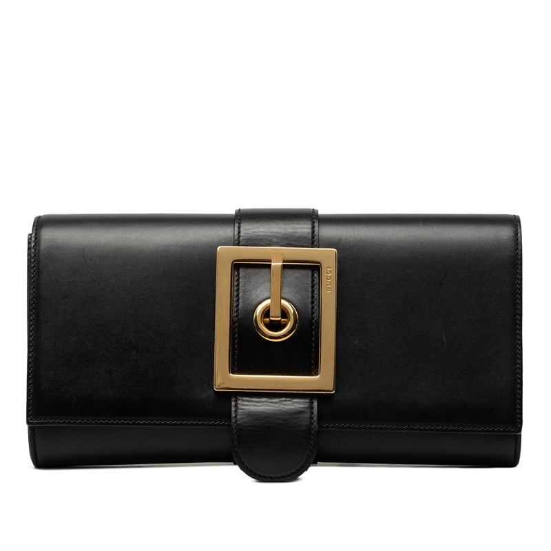 グッチ クラッチバッグ セカンドバッグ 323654 ブラック レザー レディース GUCCI 中古