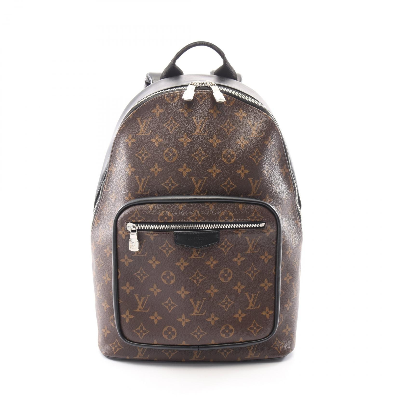 ルイ・ヴィトン LOUIS VUITTON ジョッシュ NV リュックサック バックパック バッグ PVCコーティングキャンバス レザー モノグラム・マカサー メンズ ブラウン系 / ブラック系 M45349 【中古】