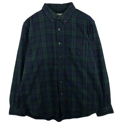 古着 エルエルビーン L.L.Bean ブラックウォッチチェック 長袖 ボタンダウン フランネルチェックシャツ メンズL相当/eaa459582
