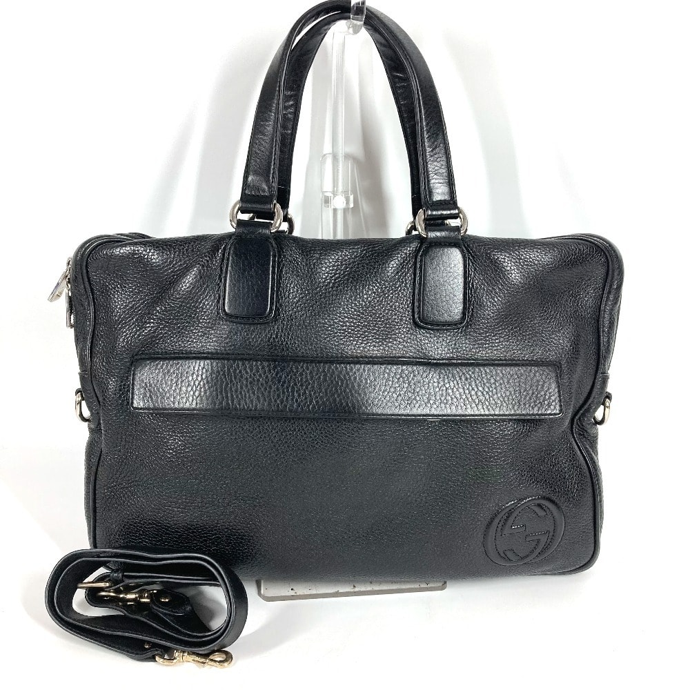 グッチ GUCCI インターロッキングG ロゴ 322057 書類バッグ ブリーフケース トートバッグ カバン 2WAYバッグ ショルダーバッグ 斜め掛け ビジネスバッグ レザー ブラック