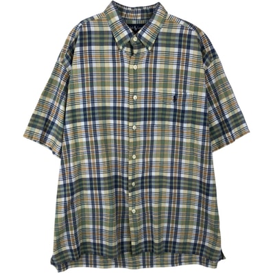 古着 ラルフローレン Ralph Lauren GREGGOR 半袖 ボタンダウン チェックシャツ ボックスシャツ メンズXL相当/eaa643975