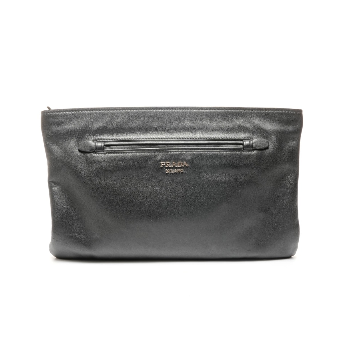 プラダ PRADA レザー クラッチバッグ【中古】