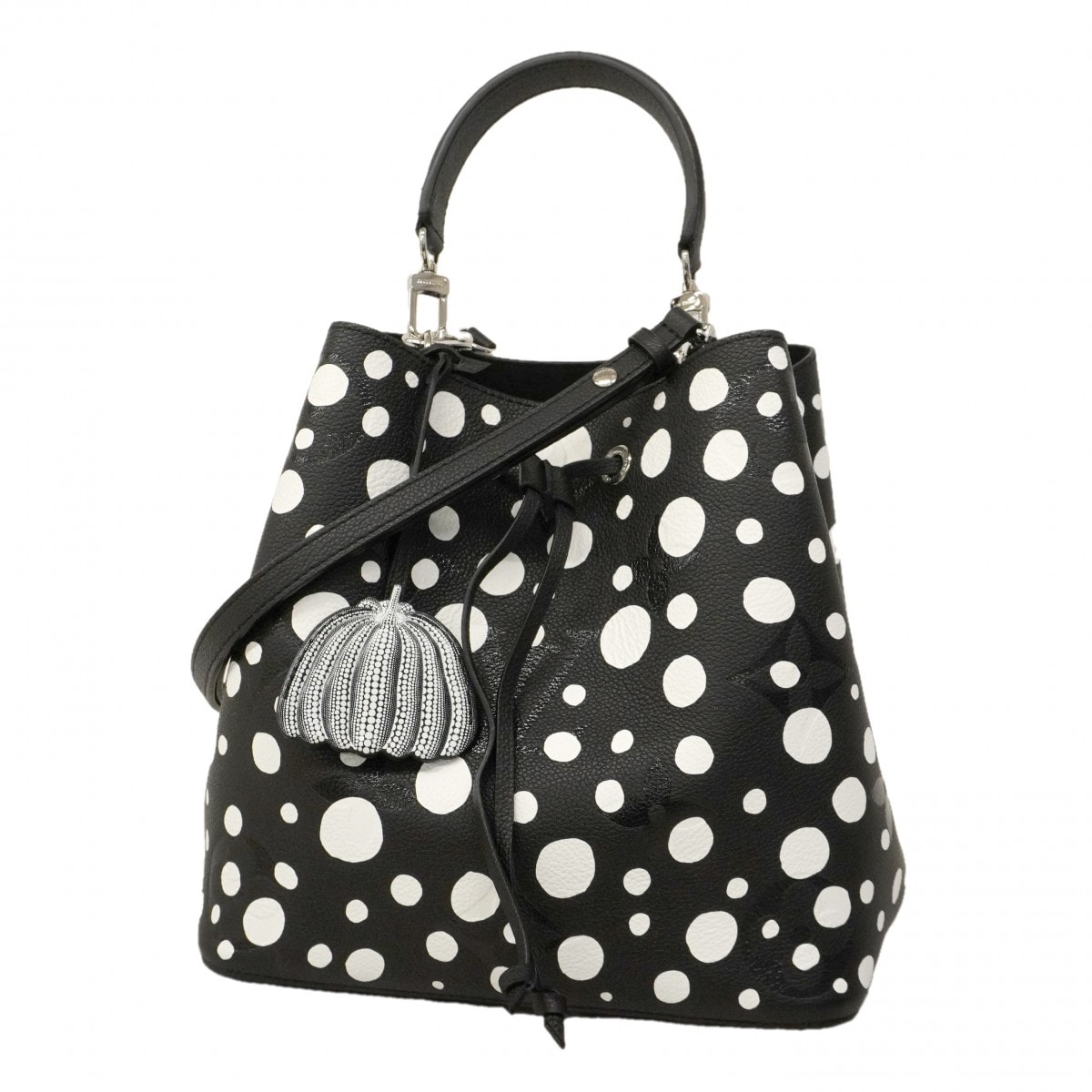 ★最終価格★SALE【6ce6261】ルイヴィトン ハンドバッグ モノグラム・アンプラント LV×YKネオノエMM M21753 ブラック ホワイト 2wayバッグ 草間彌生【中古】レディース