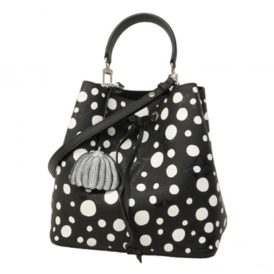 ★最終価格★SALE【6ce6261】ルイヴィトン ハンドバッグ モノグラム・アンプラント LV×YKネオノエMM M21753 ブラック ホワイト 2wayバッグ 草間彌生【中古】レディース