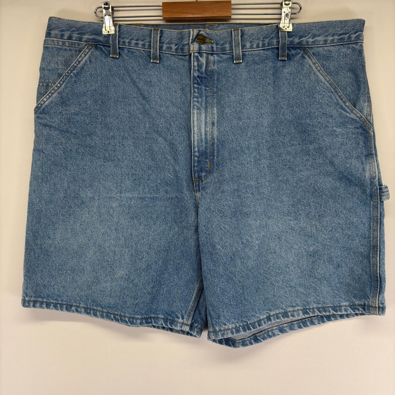 古着 カーハート Carhartt デニム ショートパンツ ハーフパンツ ペインター ワーク 大きいサイズ 5ポケット w44  ブルー系 メンズ