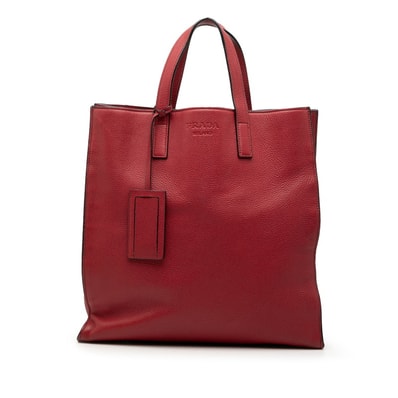 プラダ トートバッグ レッド レザー レディース PRADA 中古