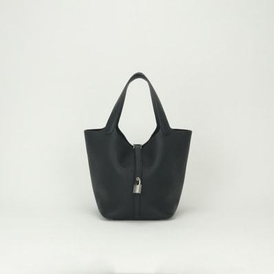 エルメス HERMES ピコタンロックMM ピコタンロック MM ピコタンロック22 バッグ トートバッグ トリヨンクレマンス ノワール Noir ブラック Black 黒 シルバー金具 ハンドバッグ ピコタン