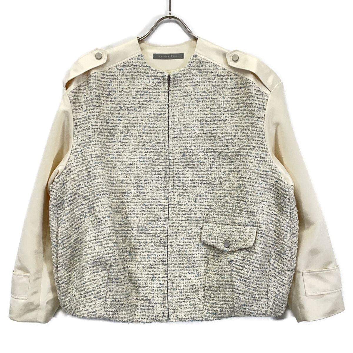 セオリーリュクス 25年 アイボリー Jewel Tweed Jira Jacket 38