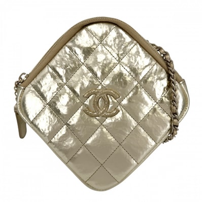 CHANEL シャネル ショルダーバッグ 肩掛け 斜め掛け メタリック マトラッセ チェーンショルダー ココマーク ココ 鞄 かばん レザー ゴールド ゴールド金具 レディース【中古品】