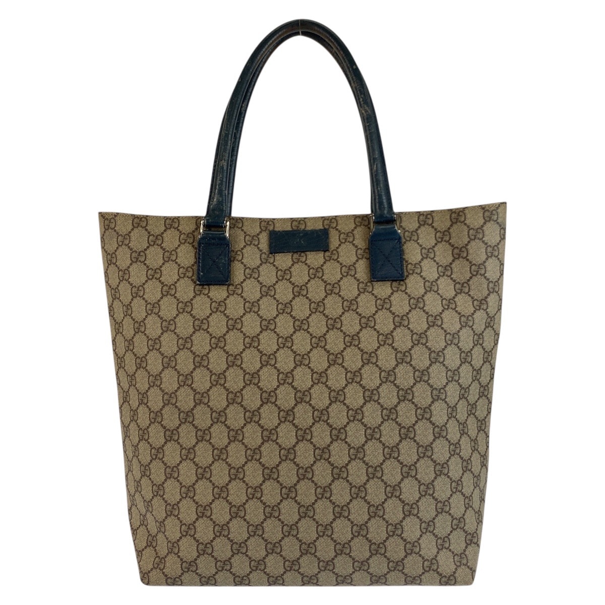GUCCI グッチ ベージュ グリーン GGスプリームキャンバス レザー/ トートバッグ ハンドバッグ 603304 【中古】