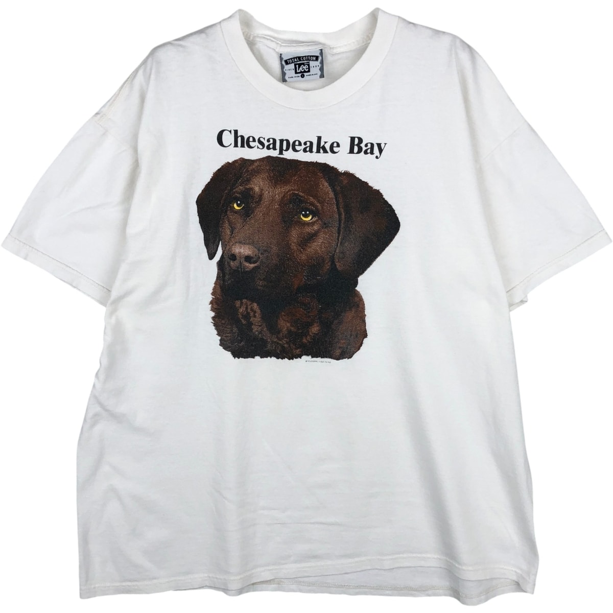 古着 90年代 リー Lee TOTAL COTTON 犬柄 Chesapeake Bay Retriever チェサピーク ベイ レトリーバー アニマルTシャツ USA製 メンズL相当 ヴィンテージ/eaa631446