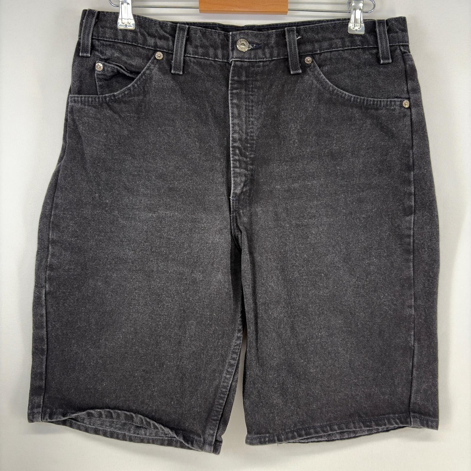 古着 90's/90年代 リーバイス Levi's USA製 デニム ショートパンツ 550 テーパード オレンジタブ ハーフパンツ w36 ブラック メンズ