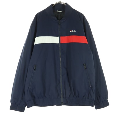 FILA フィラ ブランドロゴ 長袖 中綿ジャケット XO ブラック