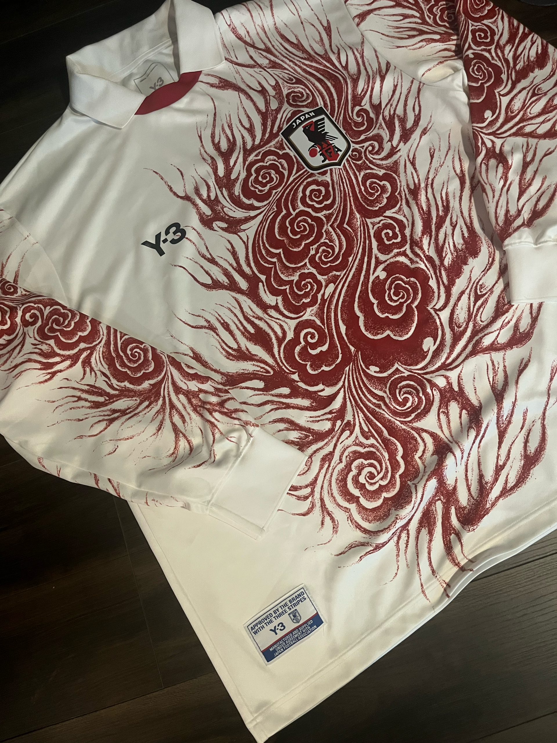 adidas Y-3 Japan National Football Team CW Long Sleeve T-Shirt "Core White/Team Power Red" JC7572