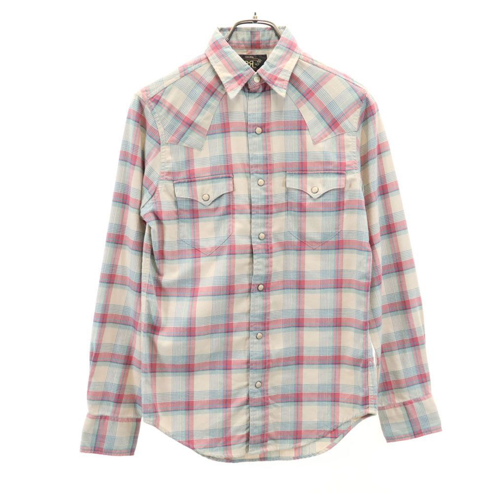 RRL ダブルアールエル チェック柄 長袖 ウエスタンシャツ XS ベージュ 他