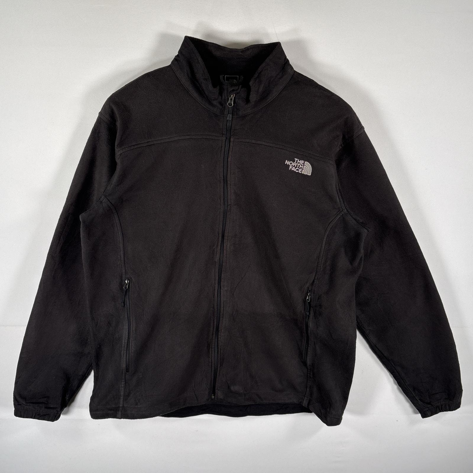 古着 ザ・ノースフェイス THE NORTH FACE フリースジャケット フルジップ ワンポイントロゴ刺繍 大きいサイズ 14041 ブラック メンズ