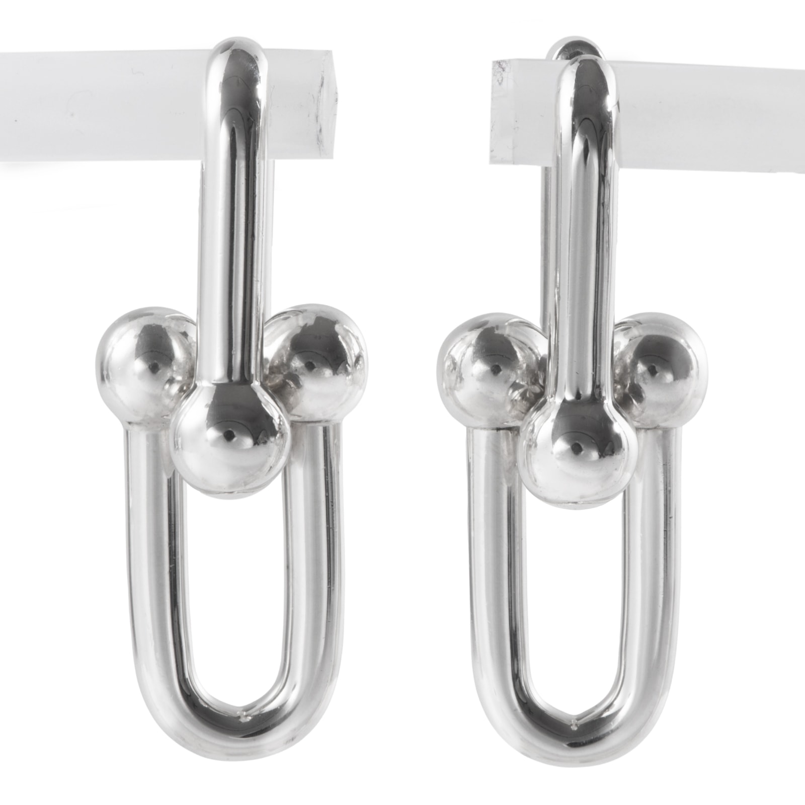 TIFFANY&Co. ティファニー ハードウェア ラージ リンク ピアス スターリングシルバー シルバー【中古】