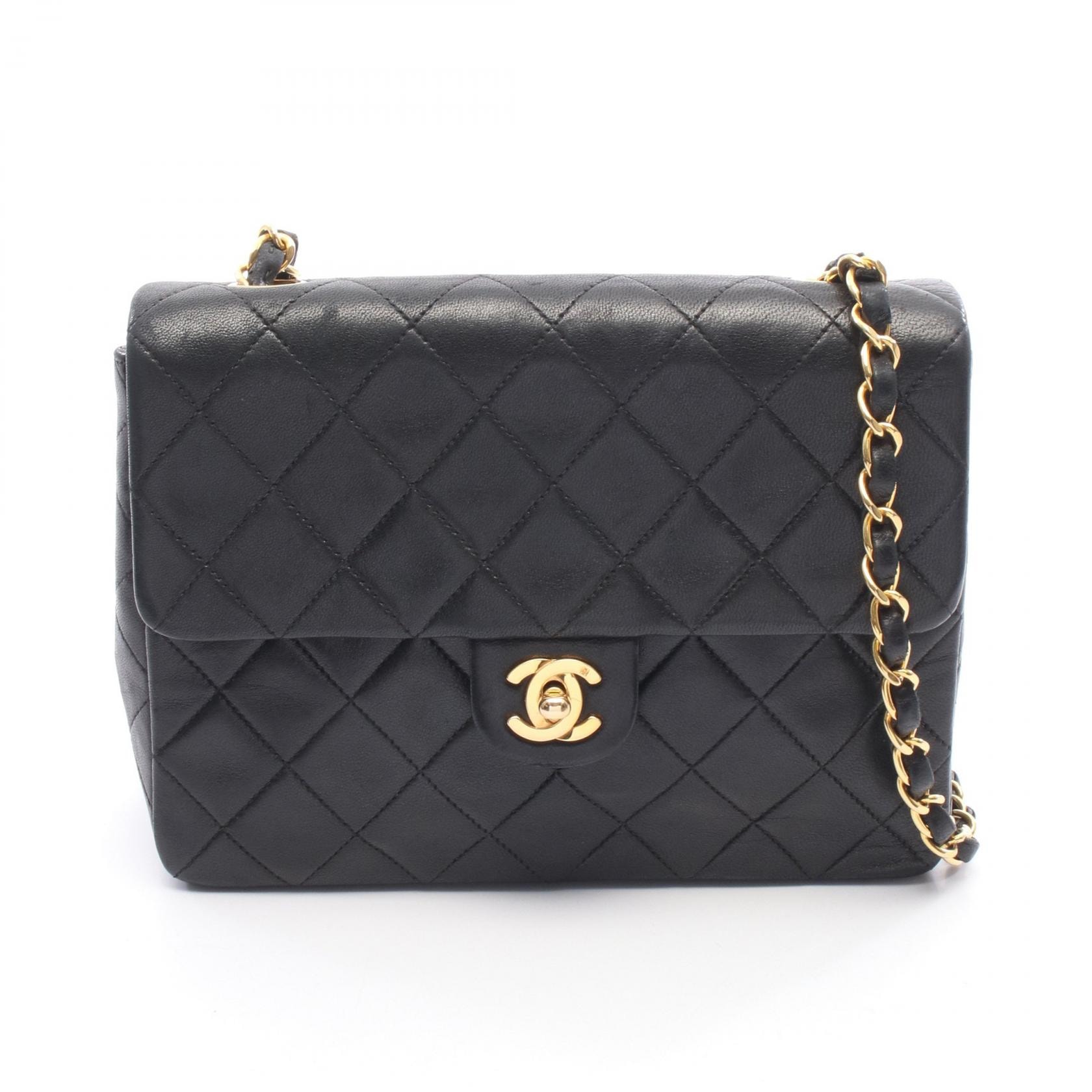 シャネル CHANEL ミニマトラッセ20 ショルダーバッグ バッグ ラムスキン(羊革) レディース ブラック系 【中古】