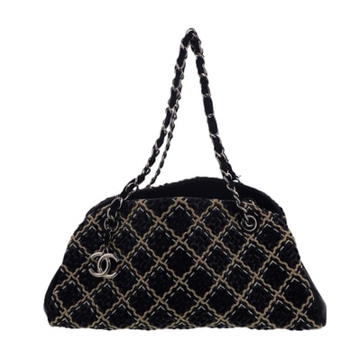 【値下げ】CHANEL シャネル マドモアゼル ボーリングバッグ ショルダーバッグ A50557 エナメル ブラック 【中古】