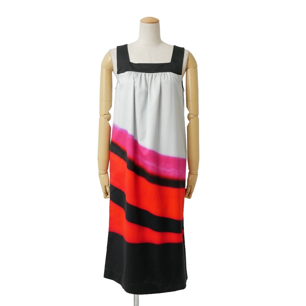 DRIES VAN NOTEN ドリスヴァンノッテン ワンピース サイズ36 Len Lye ノースリーブ グラデーションストライプ ブランド古着【中古】20260727/RB0208