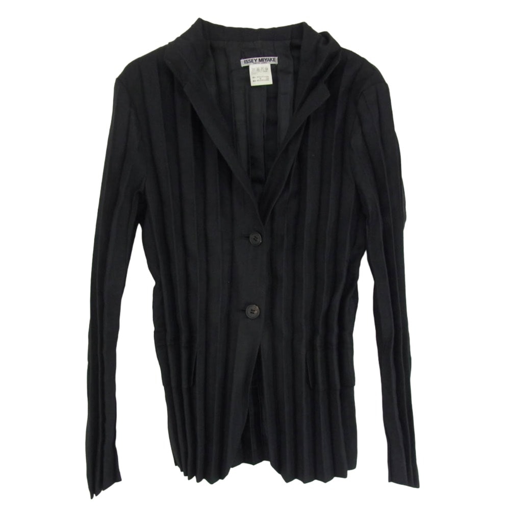 ISSEY MIYAKE イッセイミヤケ ジャケット IM42FD746 WHITE LABEL ホワイトレーベル 銀タグ プリーツ 加工 ジャケット ブラック系 2【中古】