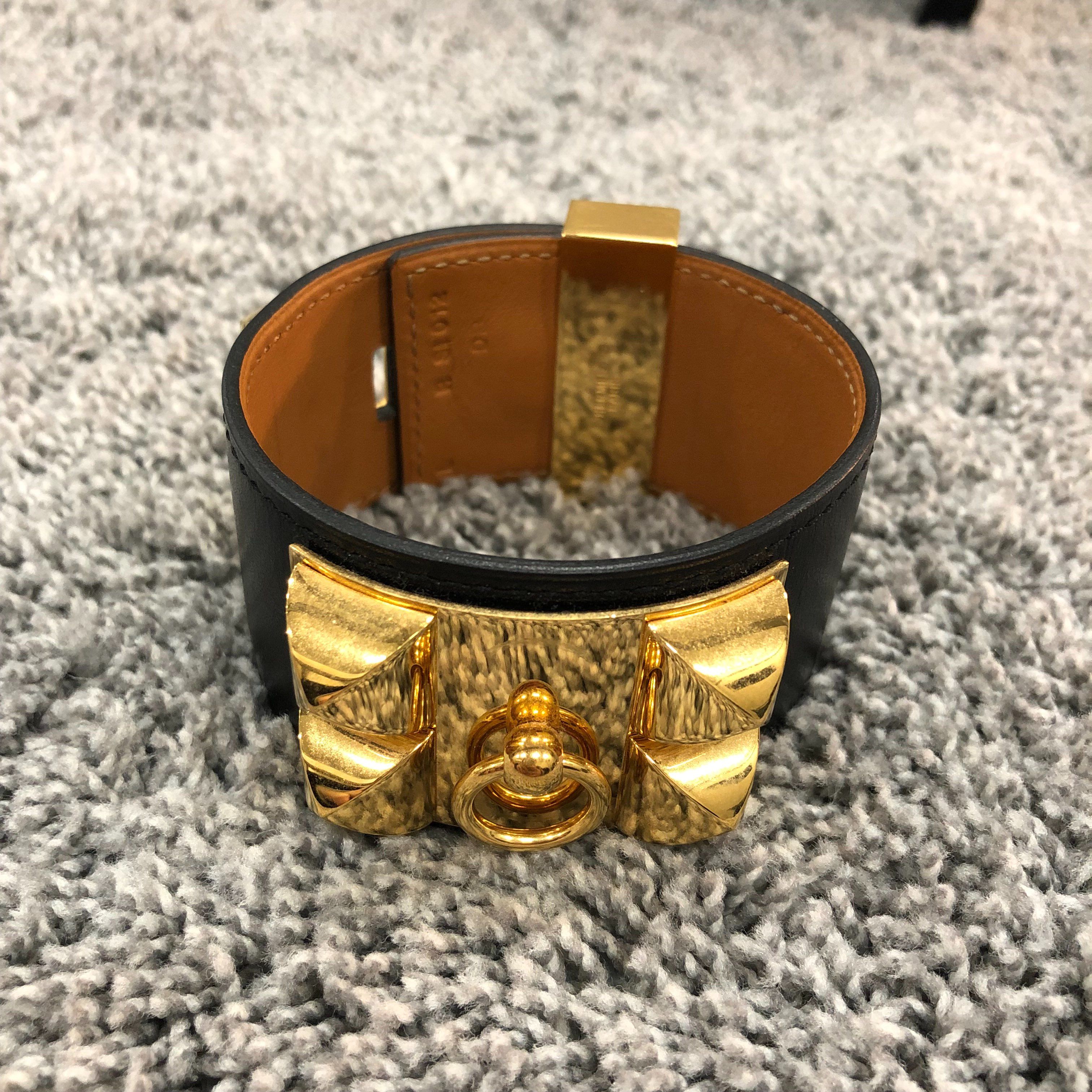 Hermes Collier de Chien Bracelet "Black"