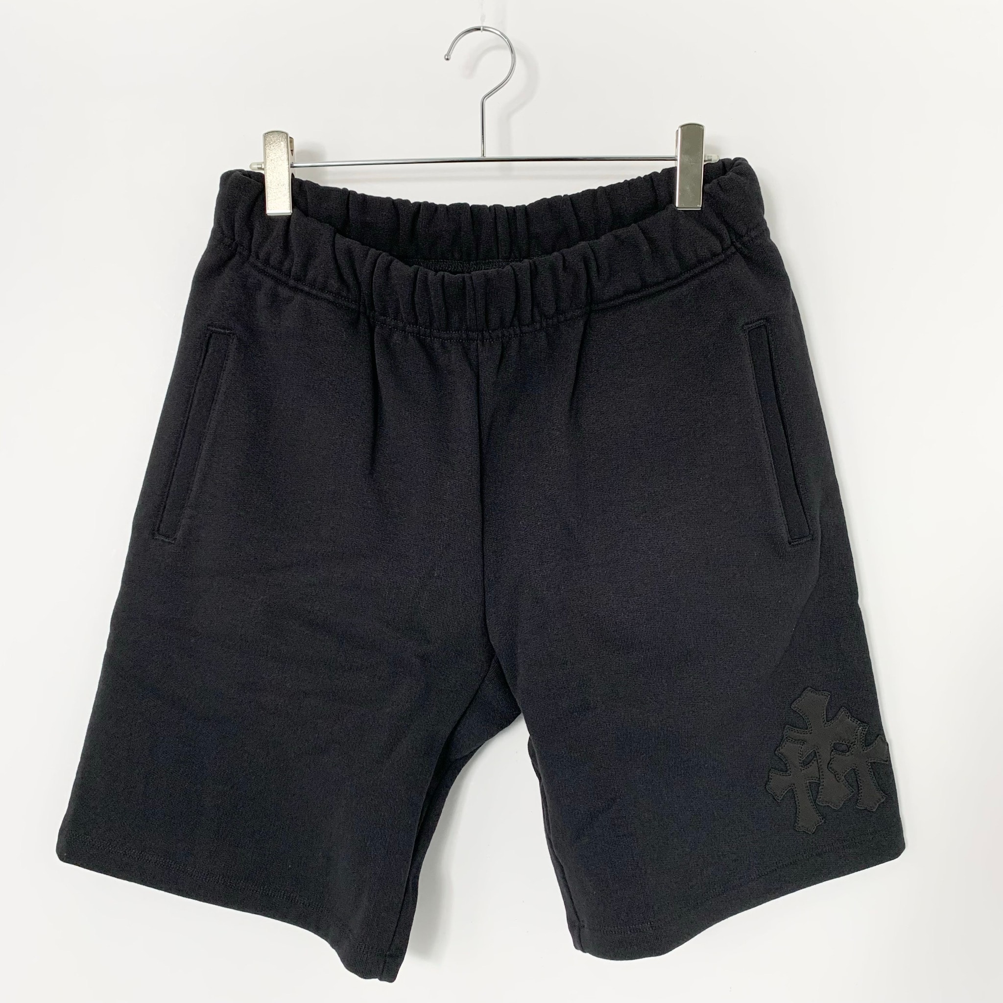 Chrome Hearts Y Not Cross Patch Sweat Half Pants "Black"