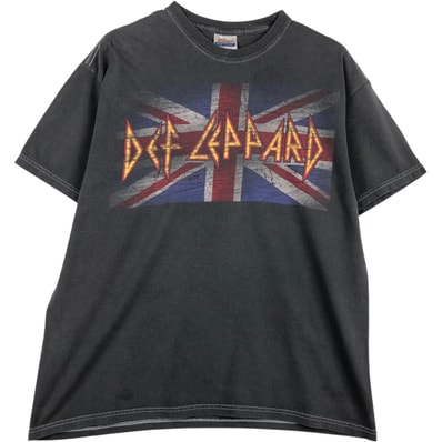 古着 ヘインズ Hanes HEAVYWEIGHT DEF LEPPARD デフレパード ユニオンジャック バンドTシャツ バンT メンズL相当/eaa647059