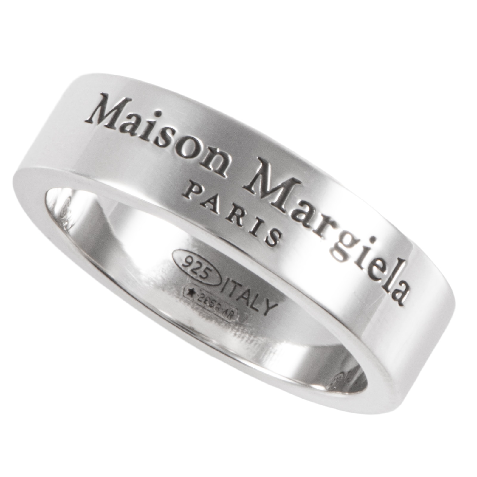 Maison Margiela メゾンマルジェラ ロゴ ワイド リング 指輪 17号 シルバー925 シルバー【中古】