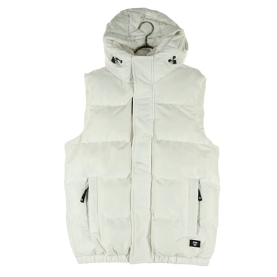 ZARA ザラ ノースリーブ 中綿ベスト S ホワイト フーディー