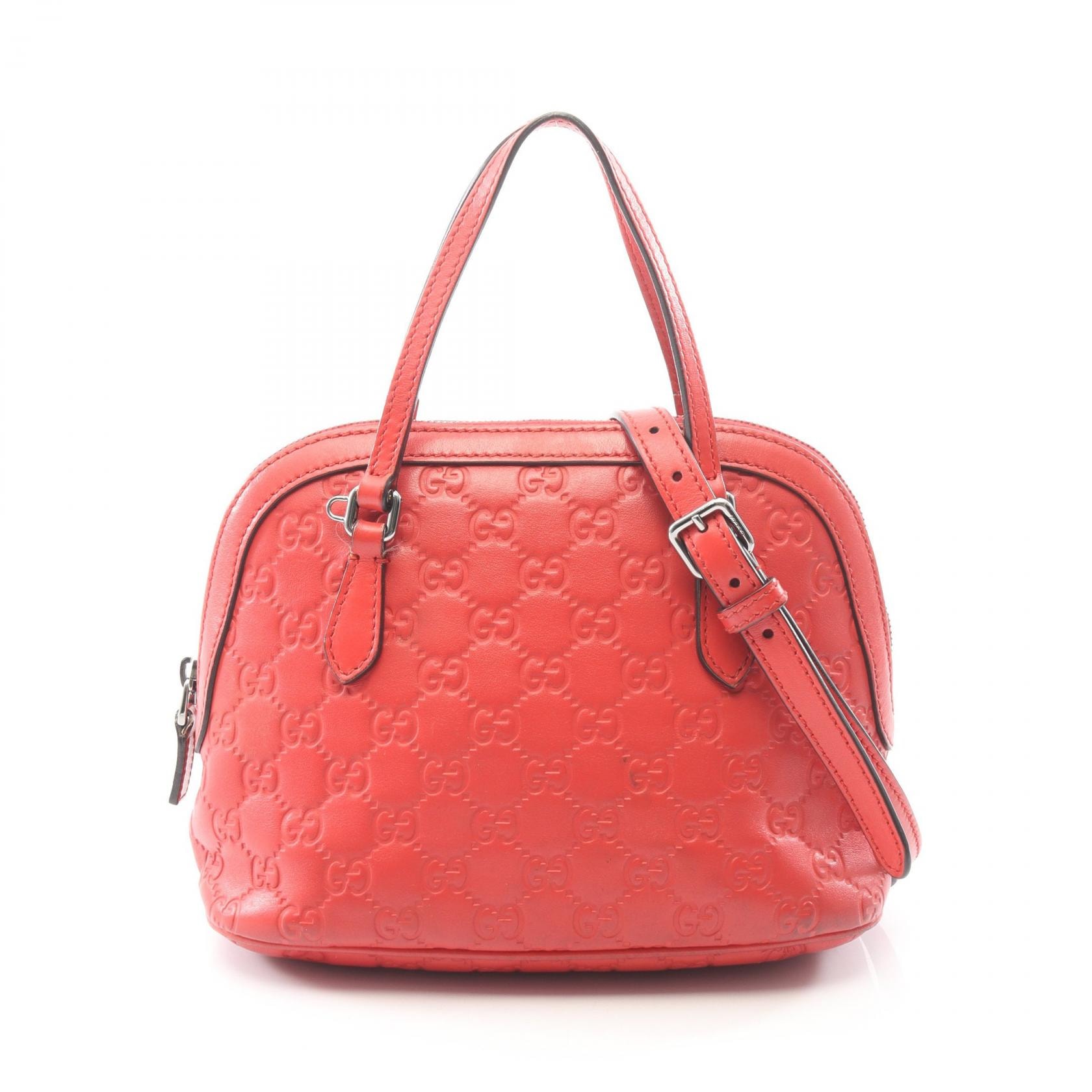 グッチ GUCCI グッチシマ 2WAY ハンドバッグ バッグ レザー レディース レッド系 341504 【中古】