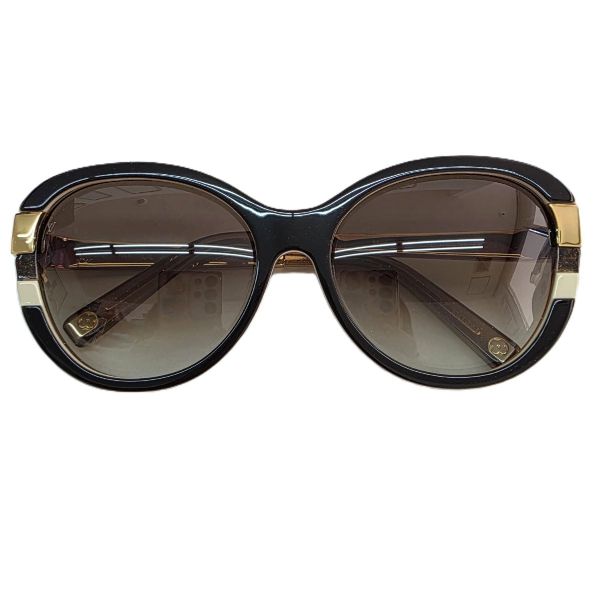 LOUIS VUITTON ルイ・ヴィトン  プティ スプソン キャットアイ アイウェア ブラウン ゴールド サングラス Z0487E プラスチック ゴールド  レディース【中古】