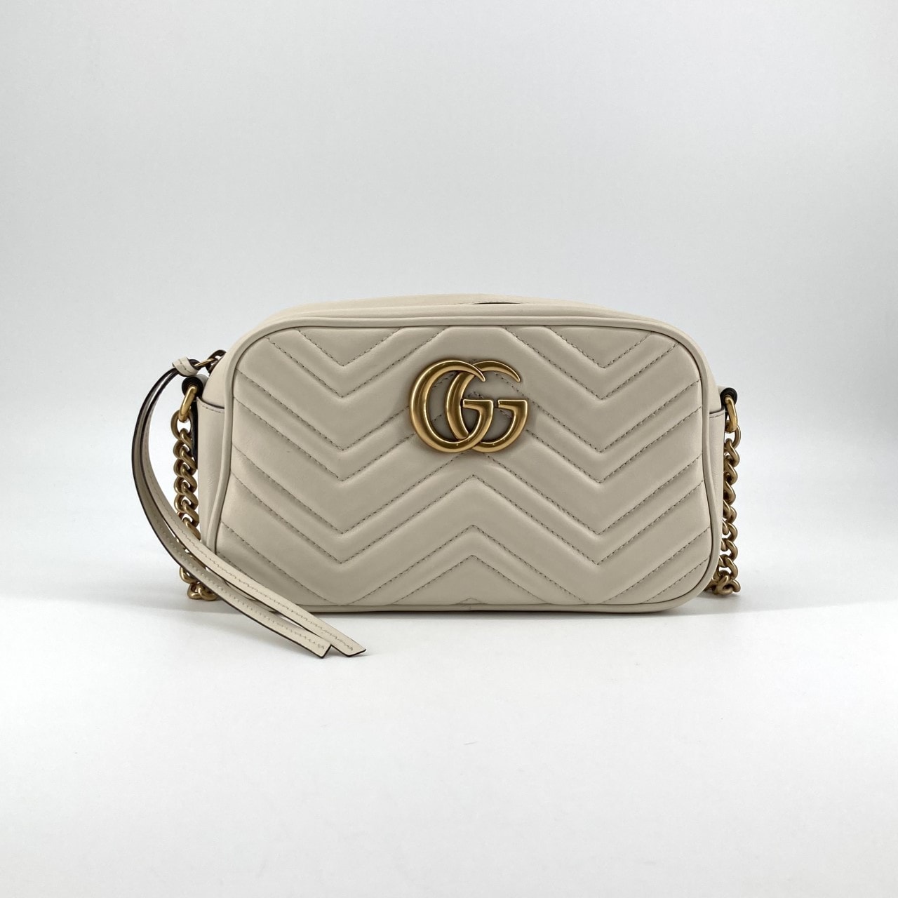 GUCCI(グッチ) GGマーモント レザー 447632 ショルダーバッグ ホワイト